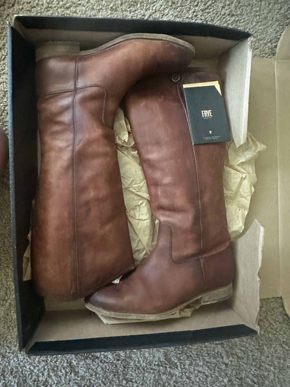 FRYE AND CO. Brown Leather Knee-High Heeled Boots